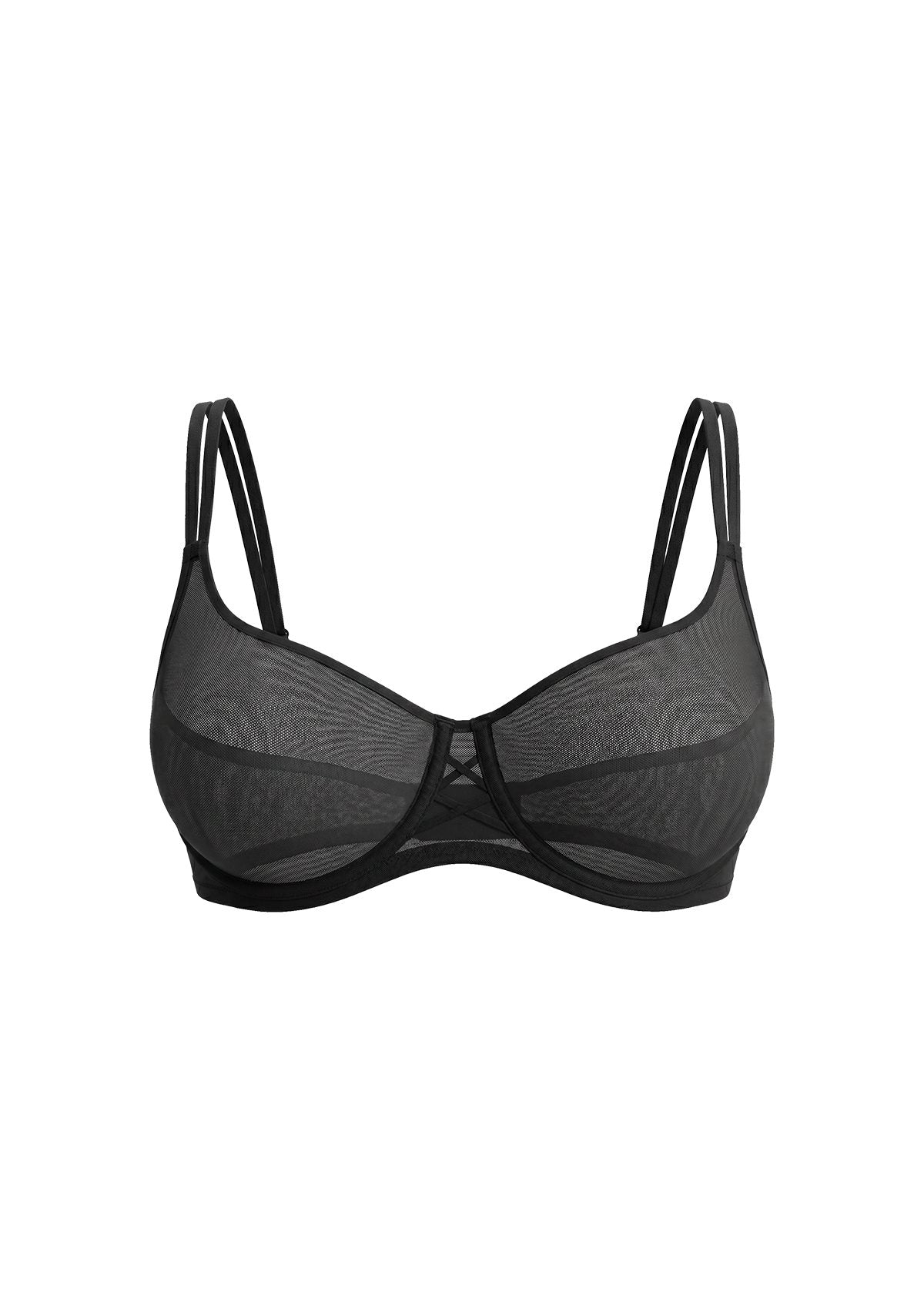 Lyra Sheer Mesh Multi-Way Unlined Balconette Bra - HSIA