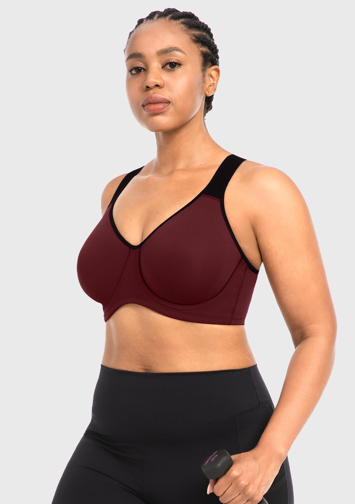 ComfyArc Unlined Outside Underwire Racerback Sports Bra - HSIA
