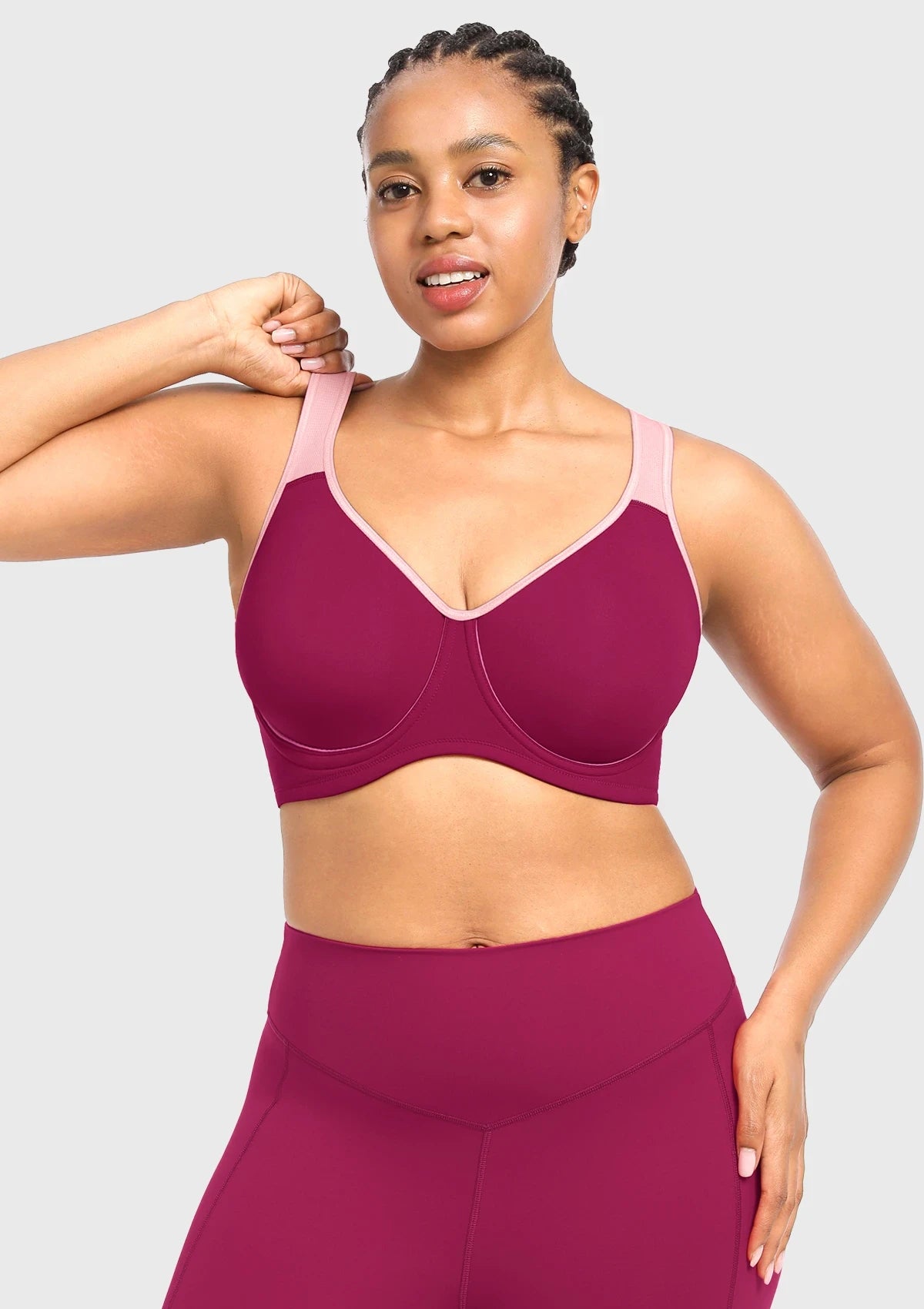 ComfyArc Unlined Outside Underwire Racerback Sports Bra - HSIA