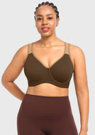 ComfyArc Unlined Outside Underwire Racerback Sports Bra - HSIA