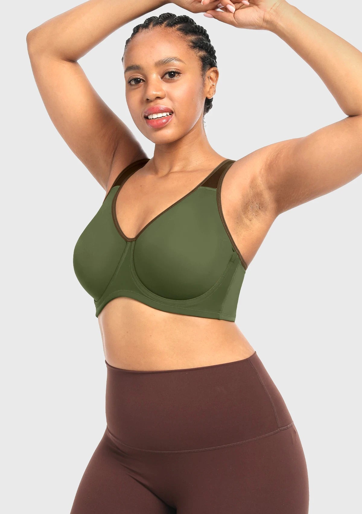 ComfyArc Unlined Outside Underwire Racerback Sports Bra - HSIA