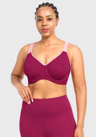 ComfyArc Unlined Outside Underwire Racerback Sports Bra - HSIA