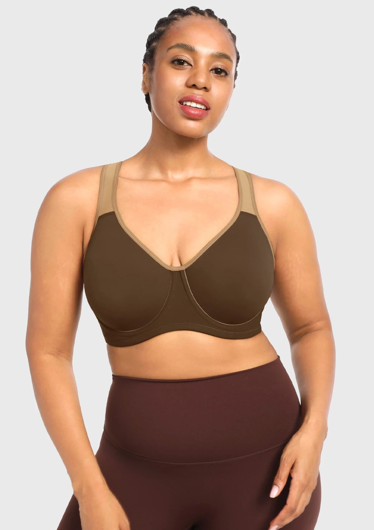 ComfyArc Unlined Outside Underwire Racerback Sports Bra - HSIA