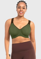 ComfyArc Unlined Outside Underwire Racerback Sports Bra - HSIA