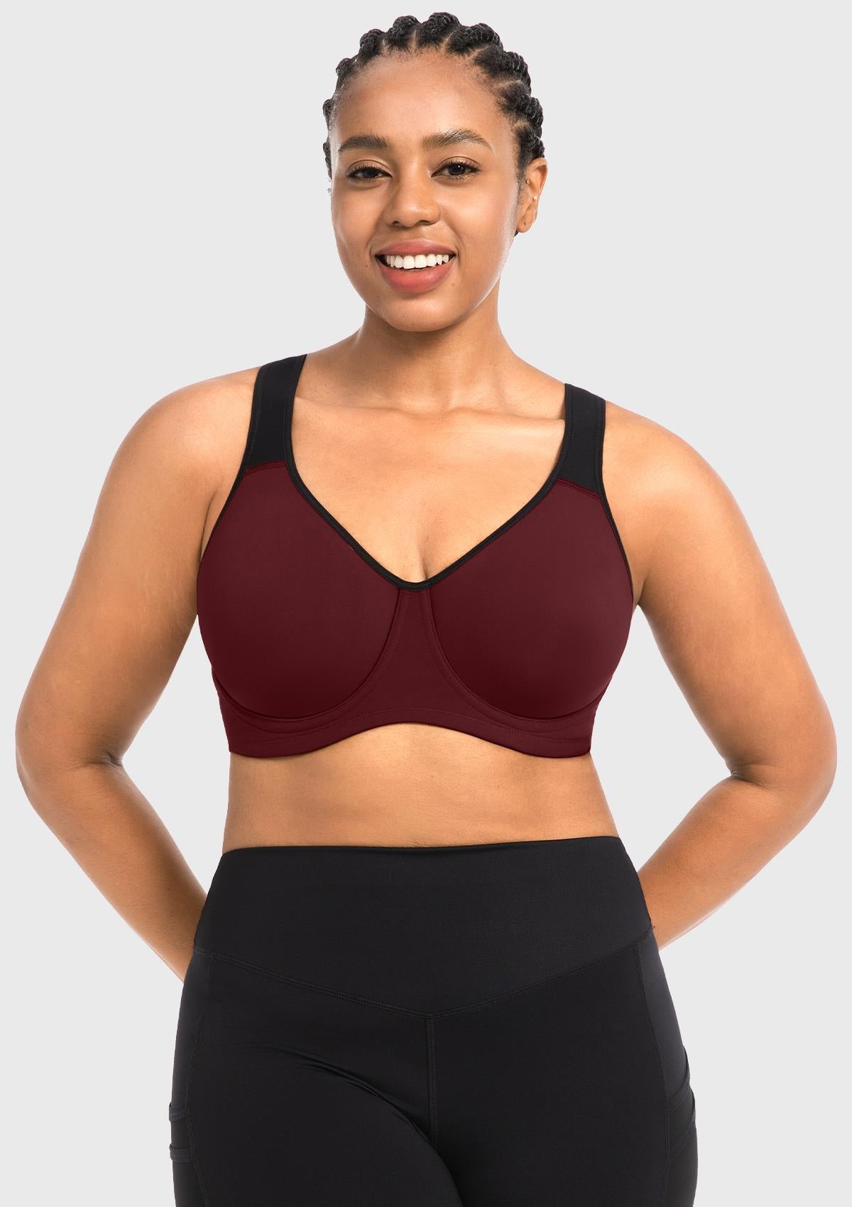 ComfyArc Unlined Outside Underwire Racerback Sports Bra - HSIA