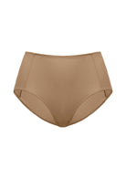 Detailed flat lay of the Coffee HSIA CoolComfort light shaping panty, providing a versatile neutral option with gentle second-skin compression.