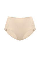 Studio flat lay of the Light Beige HSIA CoolComfort seamless brief, an essential invisible layer crafted from high-stretch microfiber for all-day comfort.