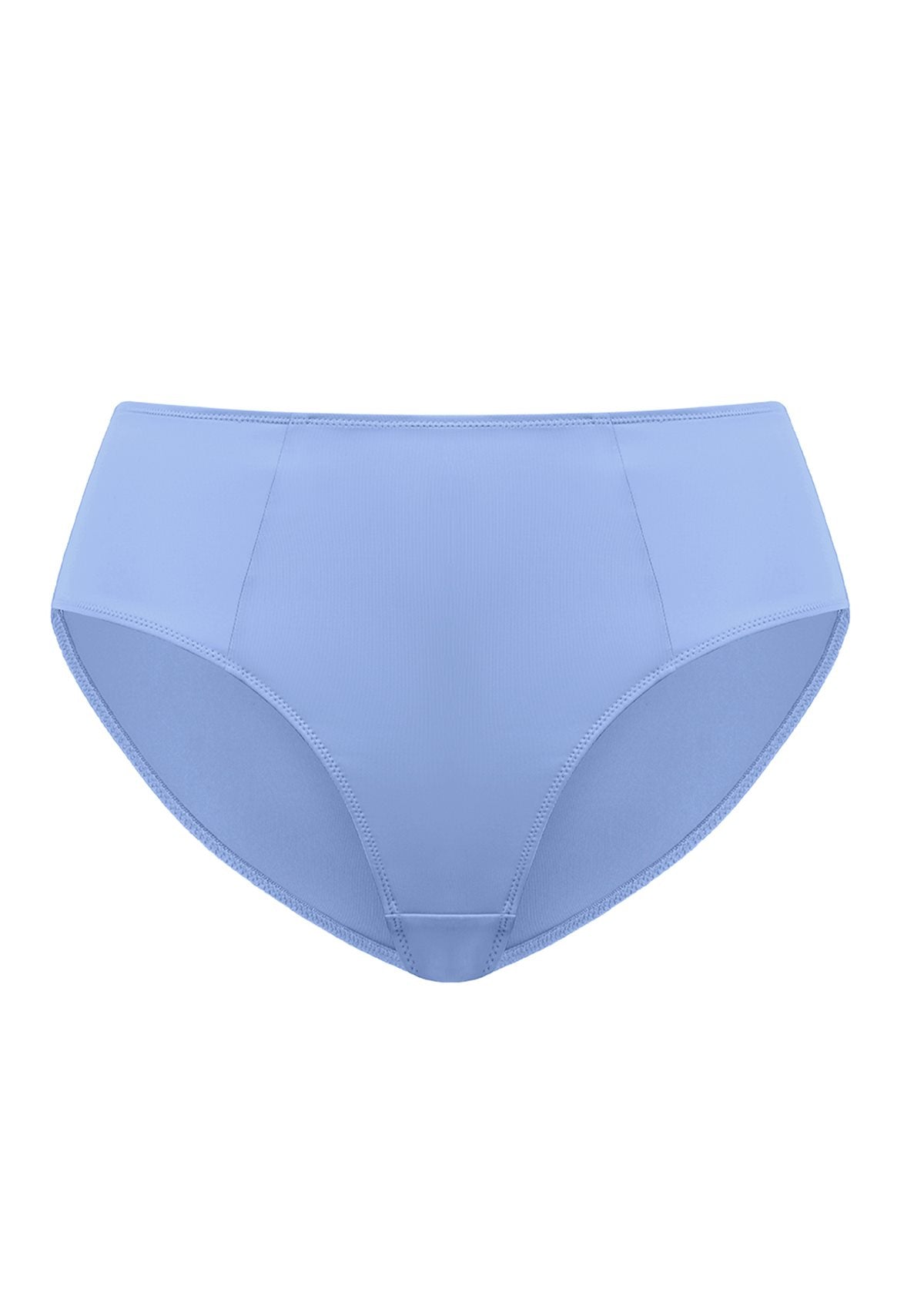 Clean studio product image of the vibrant Blue HSIA CoolComfort seamless mid-rise panty, designed to sit comfortably right below the natural waistline.