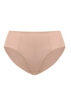 White background product shot of the Rosy Blush HSIA CoolComfort seamless panty, showcasing the flattering mid-rise cut and breathable 100% cotton crotch.