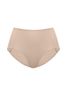 Flat lay of the Warm Sand HSIA CoolComfort seamless tummy control panty, a gorgeous neutral tone engineered for maximum comfort and a barely-there feel.