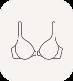 Line drawing icon of HSIA front close bra category