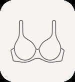 Line drawing icon of HSIA full coverage bra category