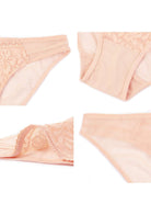 Gladioli Peach Floral Lace Bikini Underwear - HSIA