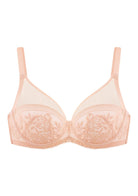 Gladioli Peach Lace Unlined Underwire Bra Set - HSIA
