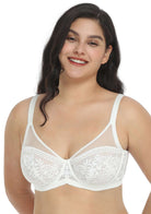 Gladioli White Lace Unlined Underwire Bra Set - HSIA