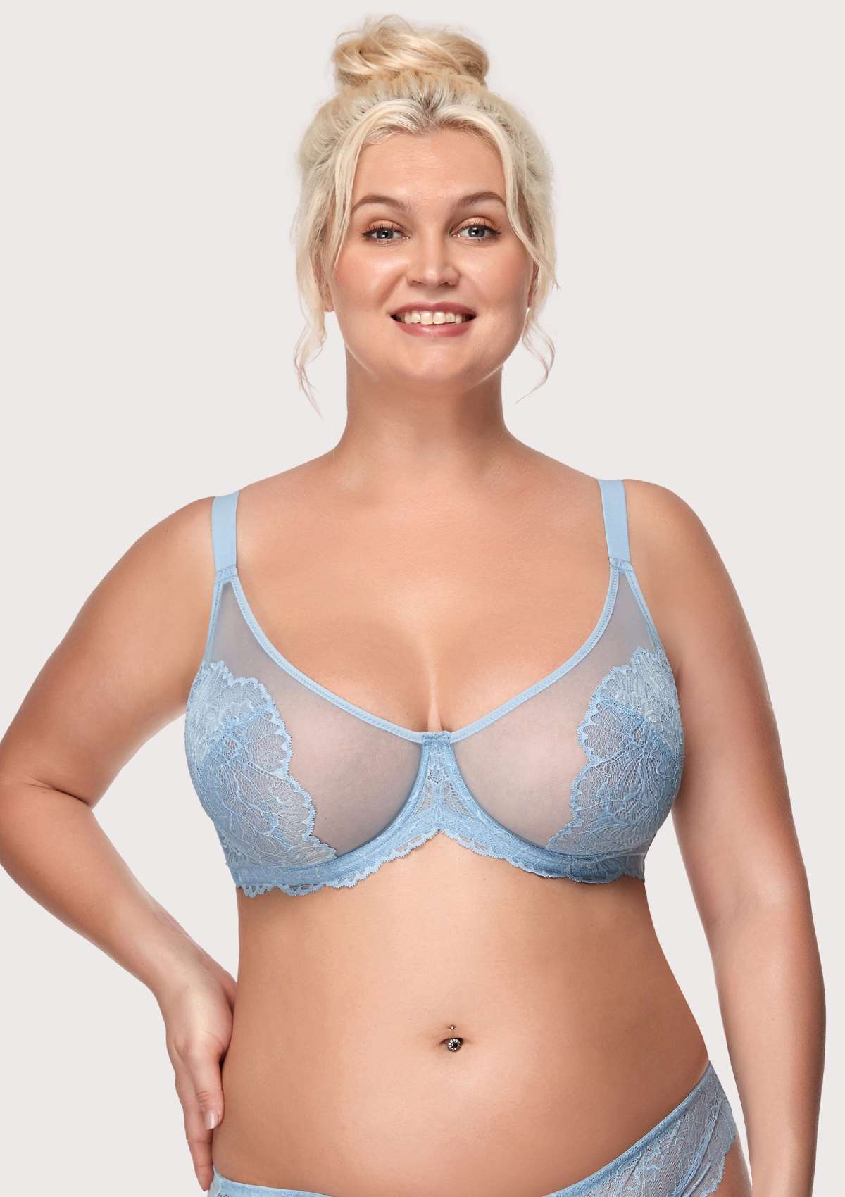 HSIA Blossom Pink Unlined Lace Bra - HSIA
