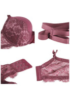 Lovelush Flower Trim Padded Underwire Bra Bundle - HSIA