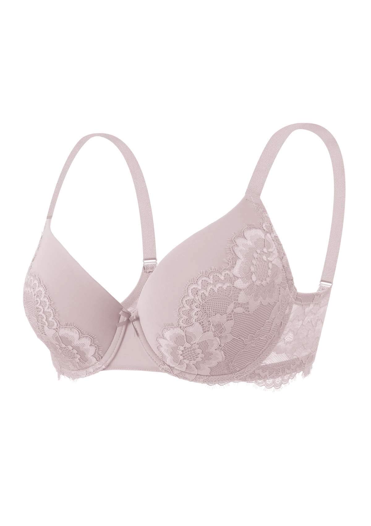 Lovelush Flower Trim Padded Underwire Bra Bundle - HSIA