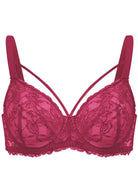Pretty In Petals Black Unlined Strappy Lace Bra - HSIA