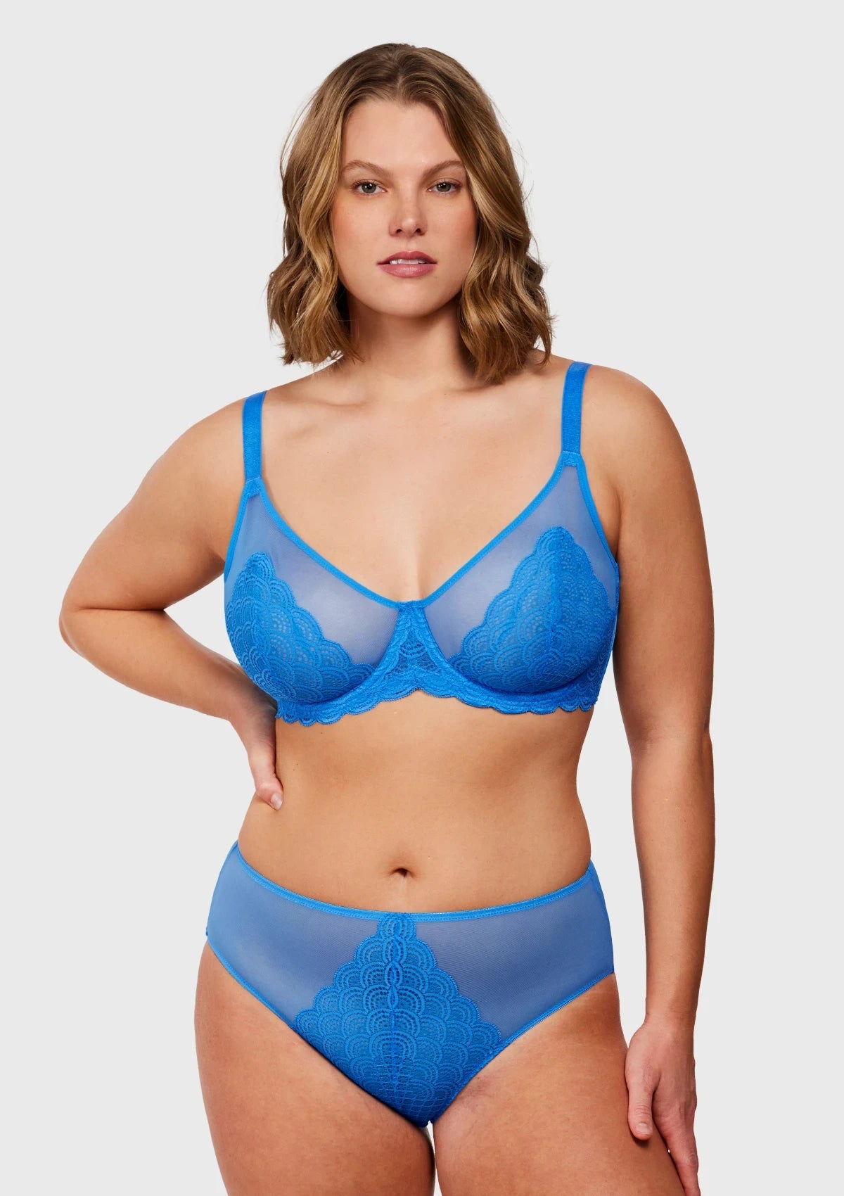 Mermaid Scales Lace Unlined Bra - HSIA