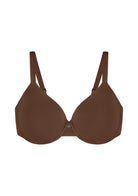  Professional studio shot of the Coffee Brown HSIA Mia bra, showcasing the pill-resistant Lycra fabric and tagless design for everyday comfort.