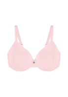Studio flat lay of the Peach Pink HSIA Mia lightly lined underwire bra, bringing a touch of romance to everyday minimalism with its cooling comfort.