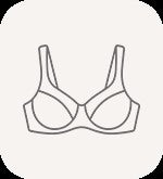 Line drawing icon of HSIA minimizer bra category