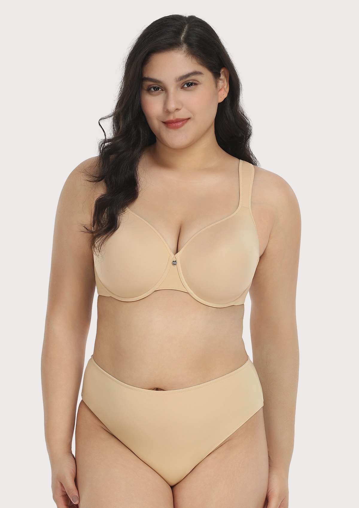 Patricia T-shirt Beige Lightly Padded Underwire Minimizer Bra - HSIA
