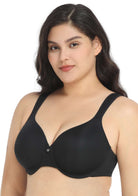 Patricia T-shirt Black Lightly Padded Underwire Minimizer Bra - HSIA