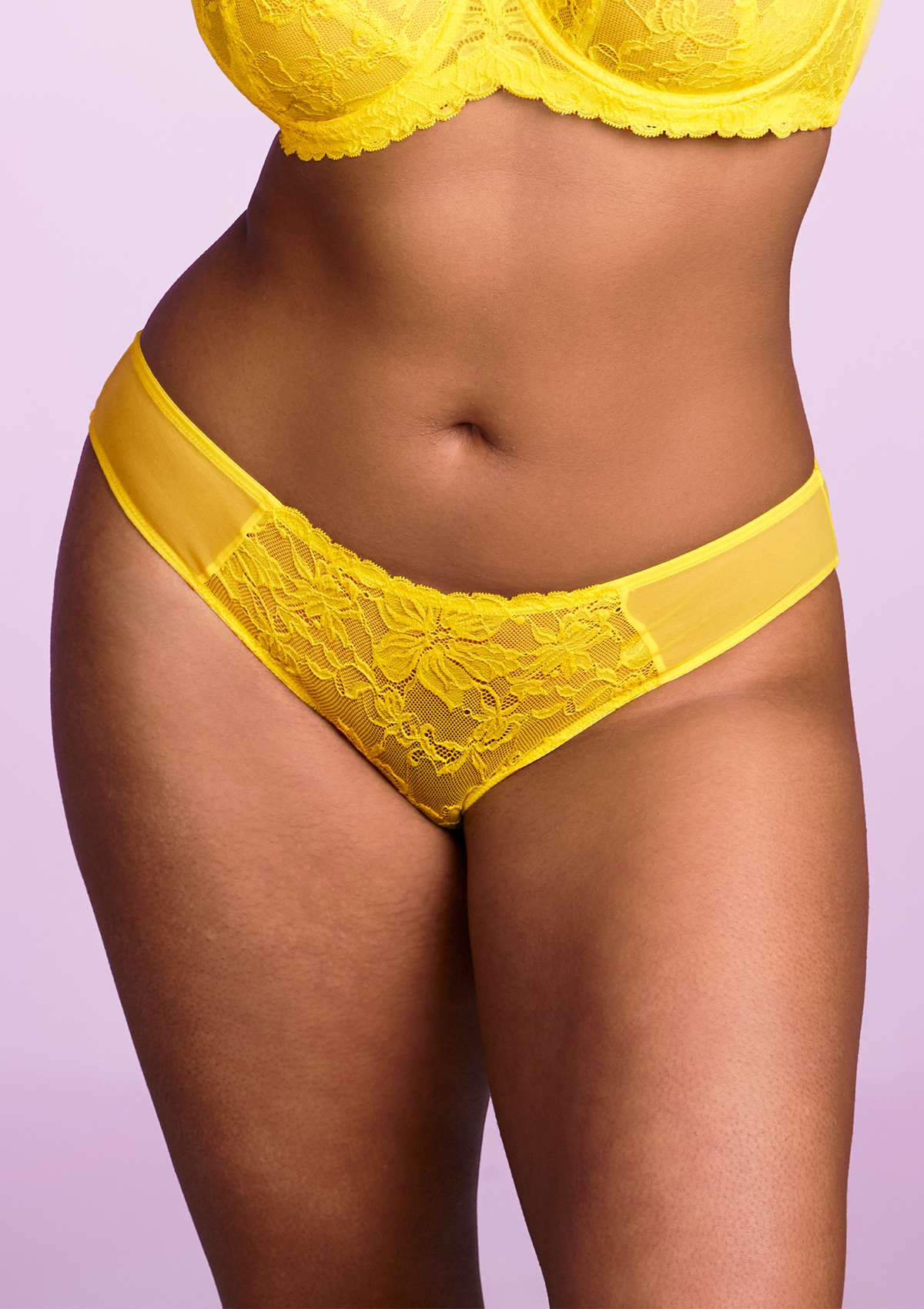 Pretty In Petals Bright Yellow Lace Bikini Underwear - HSIA