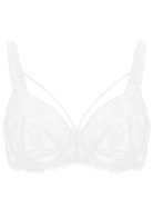 Pretty In Petals Black Unlined Strappy Lace Bra - HSIA