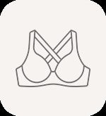 Line drawing icon of HSIA racerback bra category