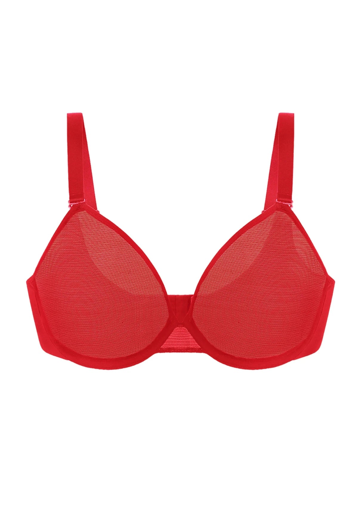 HSIA Square Neckline Half Cup Full-Bust Bra Double Layer Padded 3D Curved Cups Wide Pressure-Relief Straps Breathable Mesh Side Support Smooth Seamless ¨C HSIA