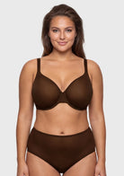 HSIA Square Neckline Half Cup Full-Bust Bra Double Layer Padded 3D Curved Cups Wide Pressure-Relief Straps Breathable Mesh Side Support Smooth Seamless ¨C HSIA