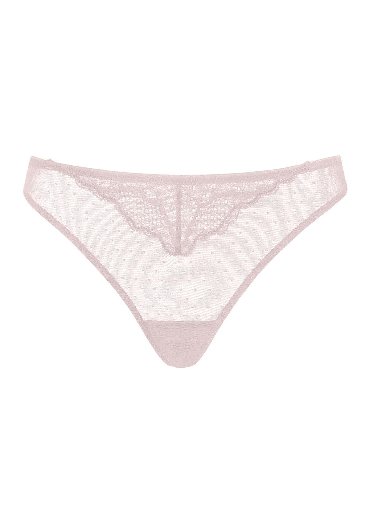 Enchante Floral Lace Sheer Mesh Back Thong Undewear - HSIA
