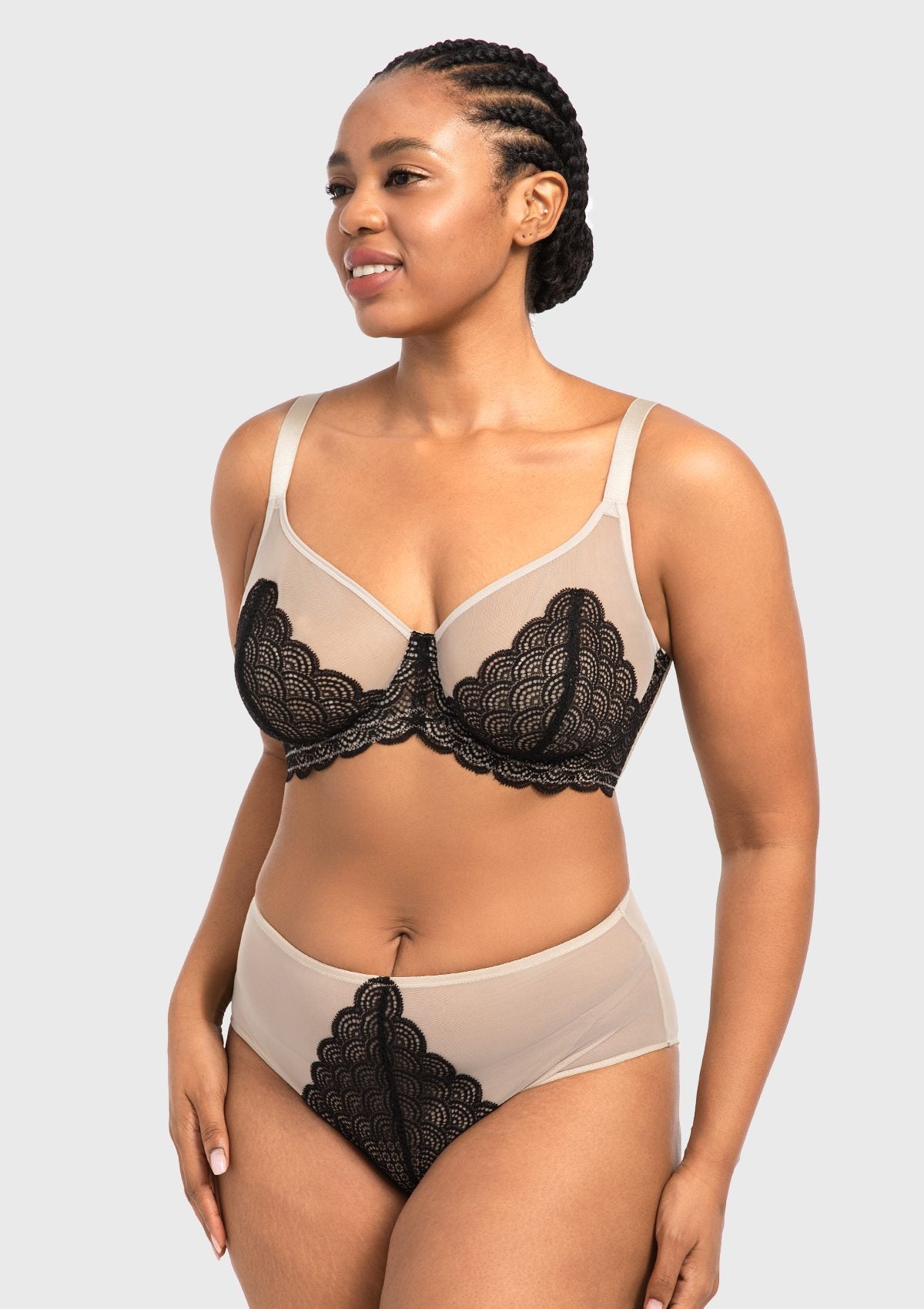 Mermaid Scales Lace Unlined Bra - HSIA