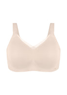 Songful Plus Size Seamless Wireless Supportive Full Coverage Mesh Crossover Bra - HSIA