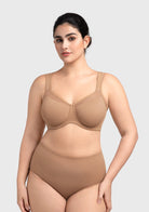 HSIA Alina Full Coverage Underwire Bra Plus Size Supportive Unlined Adjustable Strap Comfort Fit T-Shirt Style - HSIA
