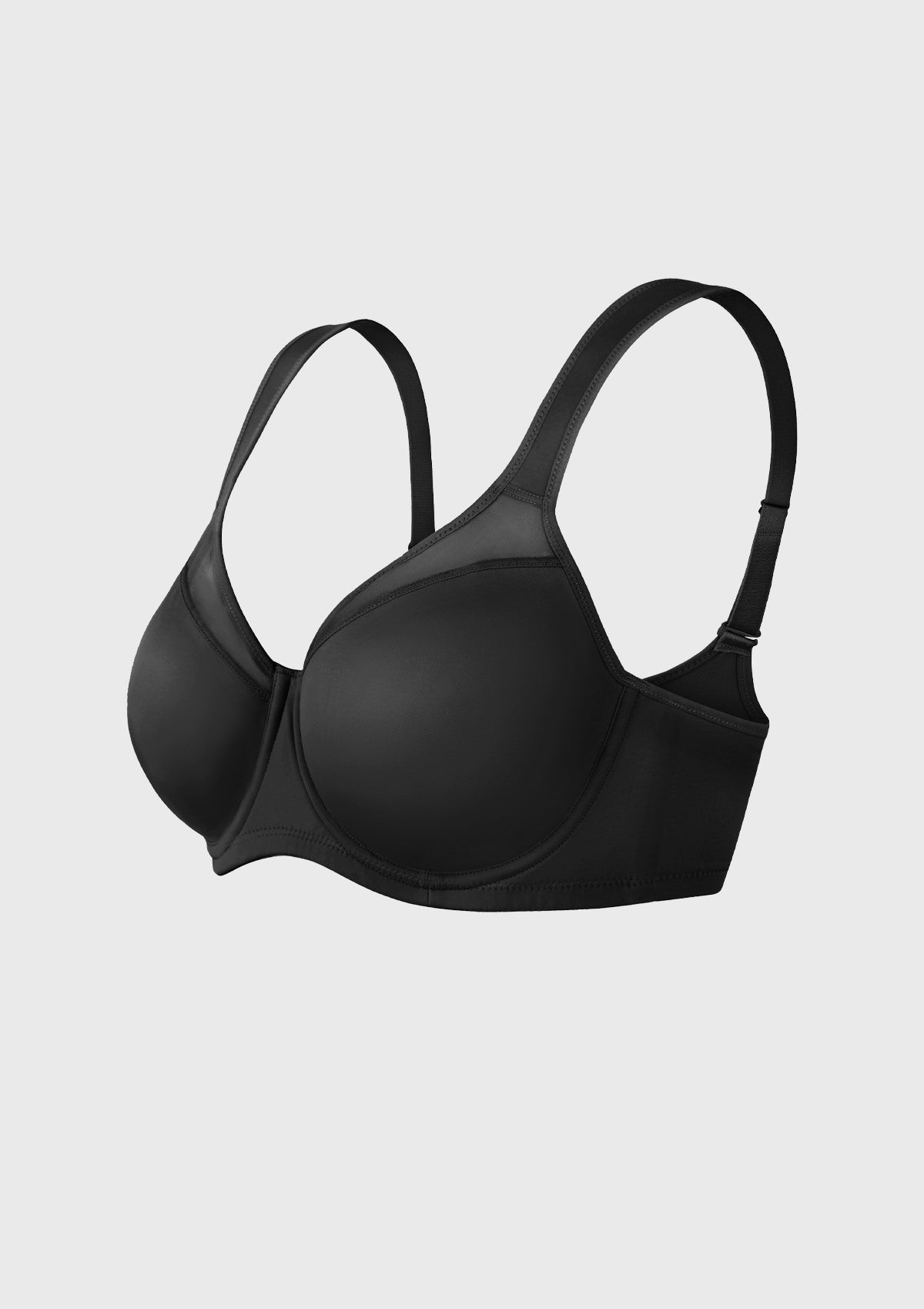 HSIA Alina Full Coverage Underwire Bra Plus Size Supportive Unlined Adjustable Strap Comfort Fit T-Shirt Style - HSIA