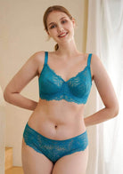 HSIA Horizon Blue Sunflower Underwire Lace Bra - HSIA