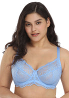 HSIA Horizon Blue Sunflower Underwire Lace Bra - HSIA