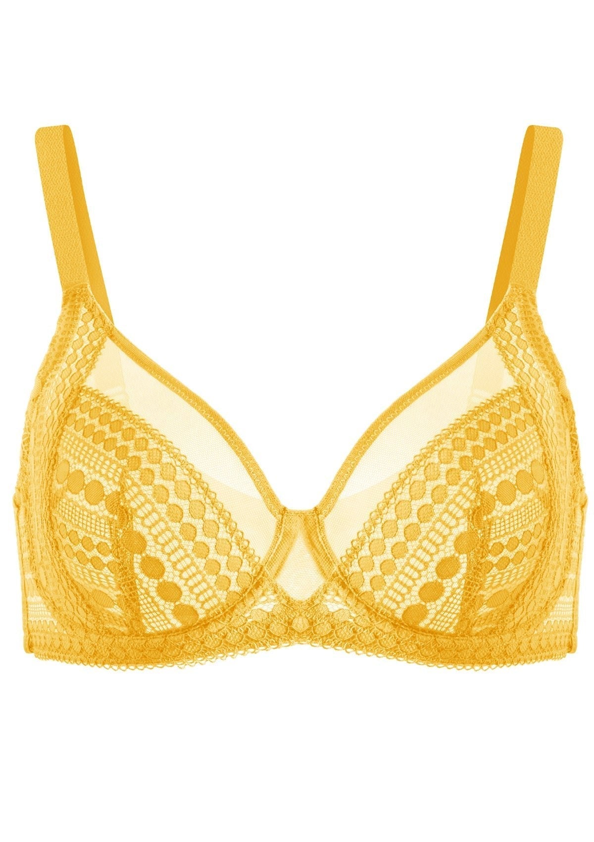 Heroine Polka Dot Sexy Lace Unlined Bra - HSIA