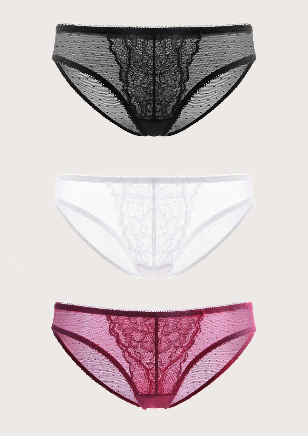 Enchante Lace Bikini Panties 3 Pack - HSIA