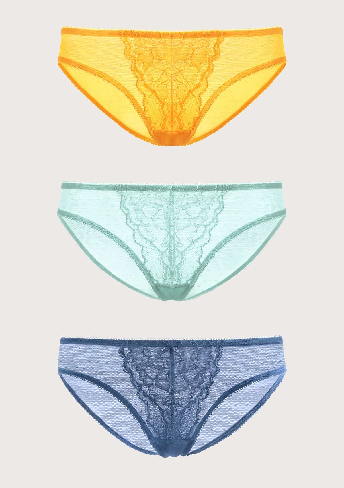 Enchante Lace Bikini Panties 3 Pack - HSIA