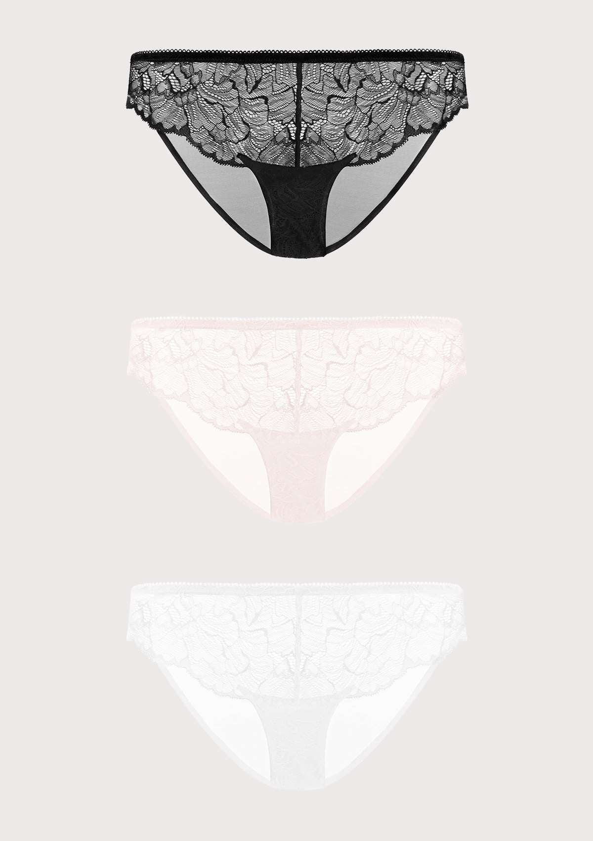 HSIA Blossom Lace Bikini Underwears 3 Pack - HSIA
