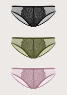 HSIA Front Floral Lace Bikini Underwear 3 Pack - HSIA