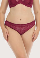 Anemone Lace Dolphin Mid-low Rise Bikini Underwear - HSIA