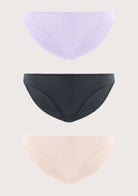 HSIA Ribbed Knit Cotton Bikini Underwear 3 Pack - HSIA