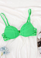 Cross Strap Green Padded Bra - HSIA