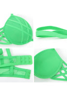 Cross Strap Green Padded Bra - HSIA
